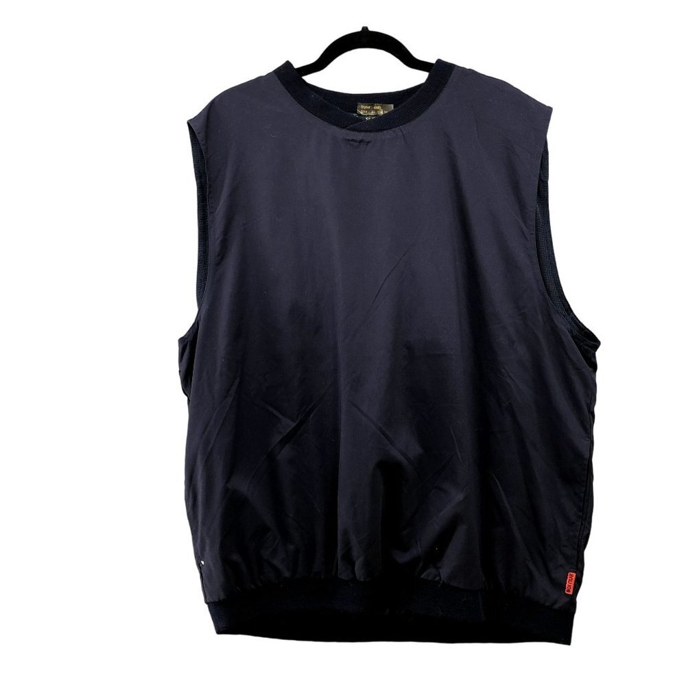 Sunice Windbreaker Golf Vest Mens XL Navy Blue Pullover Jacket Vintage Crewneck